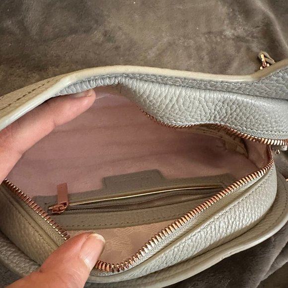 Ted Baker Kirstie Cat Leather Crossbody Bag / Clutch - Gray/Rose Gold - Picture 7 of 7